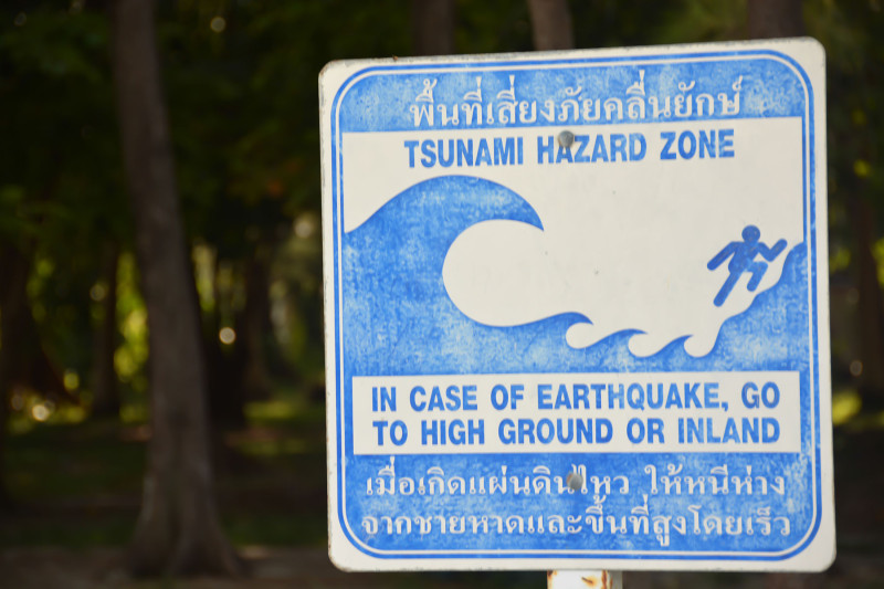 Tsunami hazard zone, Ko Poda, Thajsko