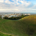 Pohled z Mount Eden na Auckland, Nový Zéland