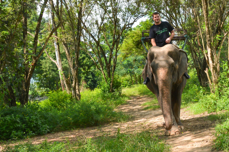 Jízda na slonovi, WangPo Elephant Camp, Kanchanaburi.