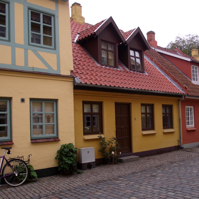 Nejstarší část Odense (čtvrť Hanse Christiana Andersena)