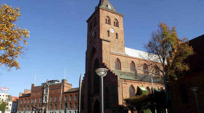 Centrum města Odense - Domkirke a radnice s náměstím Flakhaven