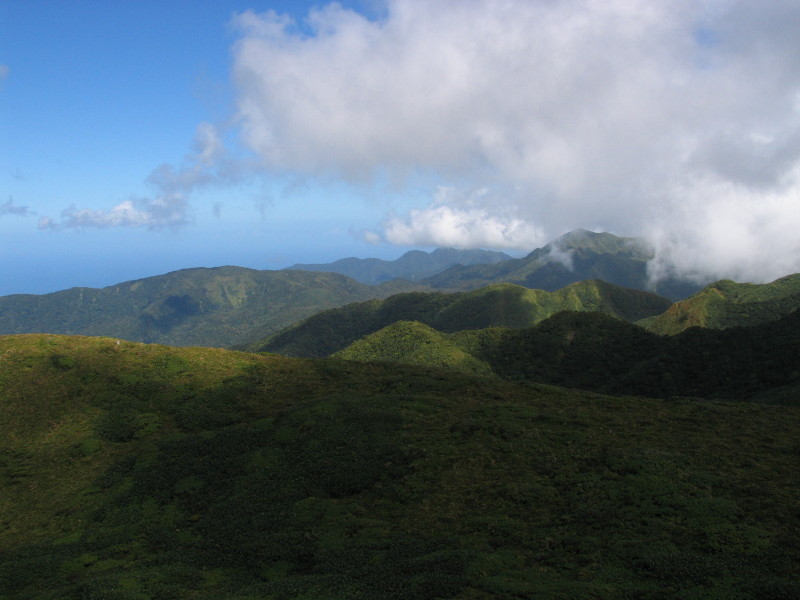 NP Guadeloupe, cestou na nejvyšší bod ostrova, sopku Le Soufriére.