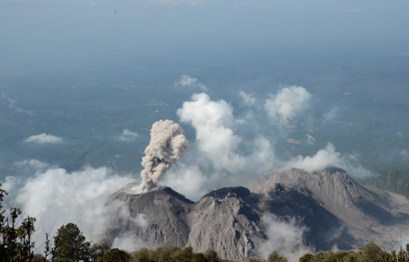 Erupce sopky Santiguaito