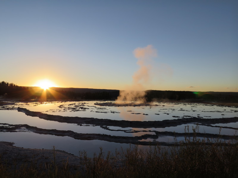 Západ slunce v Yellowstonském NP