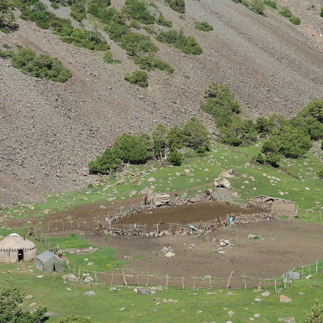 údolí Kindik, Alajský hřeben, Kyrgyzstán