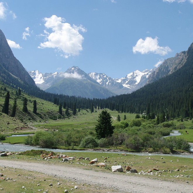 Severní svahy Těrskej Alatau, Kyrgyzstán