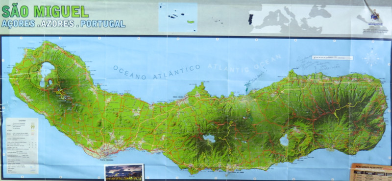Mapa ostrova, Azory