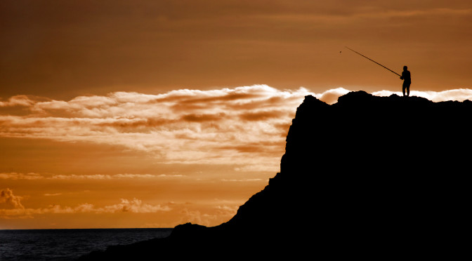 Rybář v západu slunce, Gran Canaria (foto: Martin Nesiba)