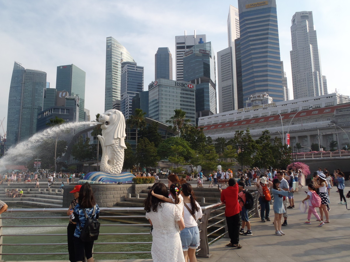 Socha Merlion v centru Singapuru