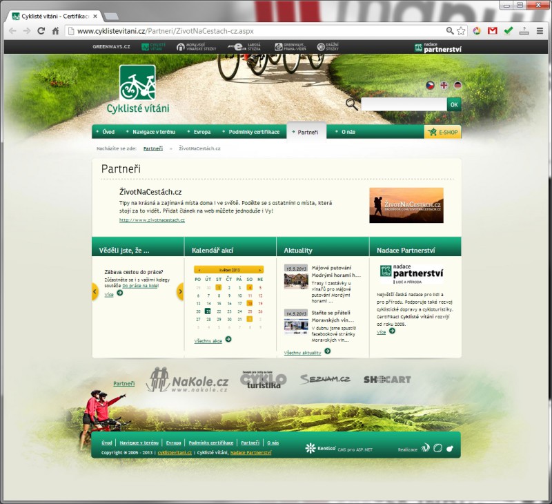 Partnerství ŽivotNaCestách.cz - CyklistéVítáni.cz