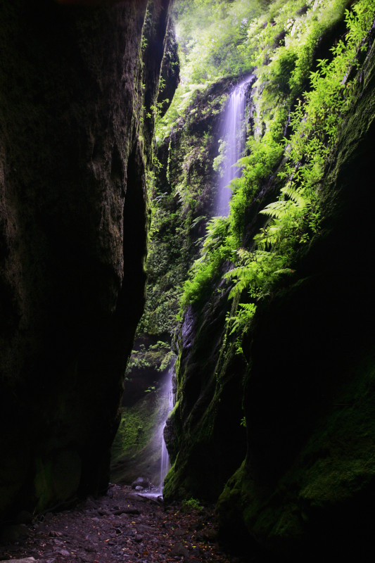 Vodopád v Los sauces, La Palma, Kanárské ostrovy.