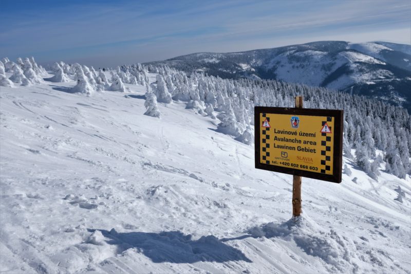 Cestou na vrchol míjíme i lavinové území.