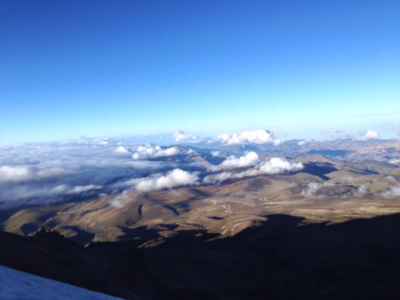 Výhled na pohoří obklopující sopku Chimborazo